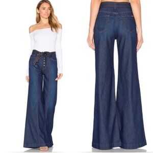 7 For All Mankind Jeans 27X35.5 Wide Leg Luxe Lounge Button Fly Palazzo